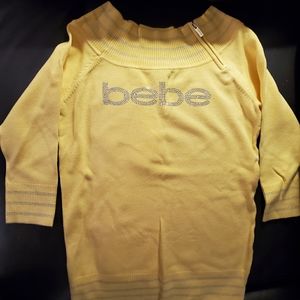 *NWT* bebe off the shoulder zip sweater